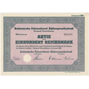 Schlesische Feinweberei Aktiengesellschaft, Aktion 100 Mark 1943