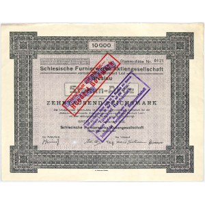 Schleschische Furnierwerke Aktiengesellschaft, stock 10,000 marks 1923