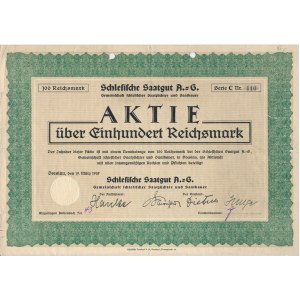 Schlesische Saatgut A.G., akcja 100 marek 1937