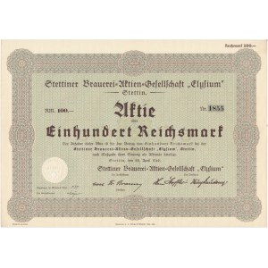 Stettiner Brauerei Aktiengesellschaft Elysium, akcja 100 marek 1942