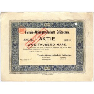 Terrain Aktiengesellschaft Grabschen, akcja 2.000 marek 1900