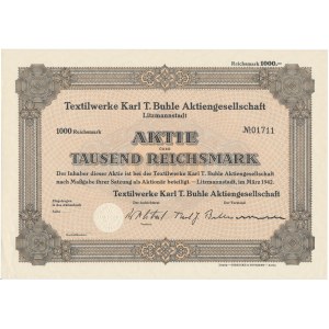Textilwerke Karl T. Buhle Aktiengesellschaft, akcja 1.000 marek 1942