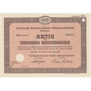 Textilwerke Krusche & Ender Aktiengesellschaft, akcja 1.000 marek 1942