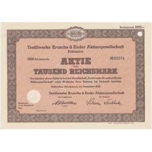 Textilwerke Krusche & Ender Aktiengesellschaft, akcja 1.000 marek 1942