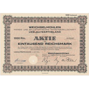 Papier- und Zellulosewerke in Wloclawek, Anteil von 1.000 Mark 1942