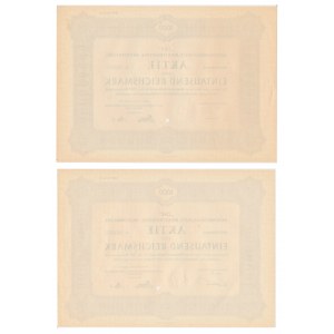 Zar Aktiengesellschaft, New Tomyśl, Aktien zu 1.000 Mark 1942, 1943 (2 Stück).
