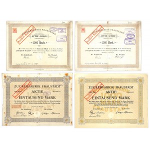 Wschowa Sugar Factory, shares of 1,000 marks 1885-1921 (4 pieces).