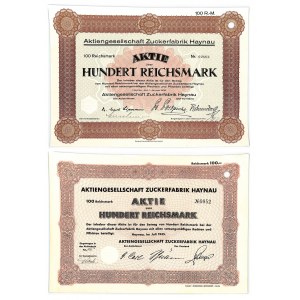 Cukrownia Chojnów, Anteile zu 100 Mark 1935 (2 Stück).