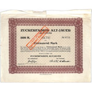Zuckerfabrik Jawor, Anteil 1.000 Mark 1922