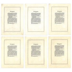 Schlesische Landschaft, pledge letters 100-5,000 marks 1940 (6 pieces).