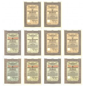 Provinzialbank Pommern, municipal bonds 100-1,000 marks 1939-1940 (10 pieces).