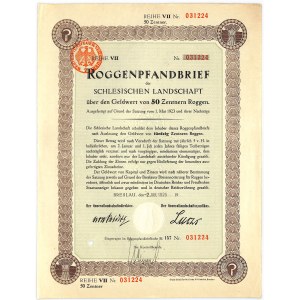 Schlesische Landschaft, Roggenpfandbrief, 50 centners of rye, 1923