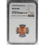 2 Pfennige 1939 - NGC MS66 RD