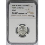 PRÓBA, 20 groszy 1949 Aluminium - NGC MS65 - RZADKIE