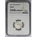 Sigismund III Vasa, 3 Polker Bromberg 1617 - NGC AU53 - ILUSTRATED, RARE