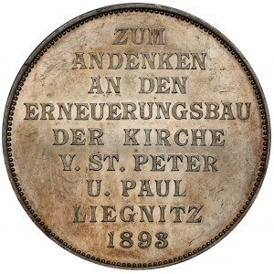 Silesia, Medal of the renovation of the church of St. Peter and Paul in Liegnitz 1893 - VERY RARE