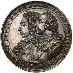 Śląsk, Medal 50-lecie kościoła ewangelickiego w Kamiennej Górze z 1759 - RZADKI i PIĘKNY