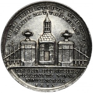 Śląsk, Medal budowa cmentarza Trzebnica 1815 - BARDZO RZADKI