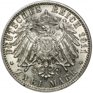 Germany, Bavaria, Regent Luitpold, 3 Mark Munich 1911 D