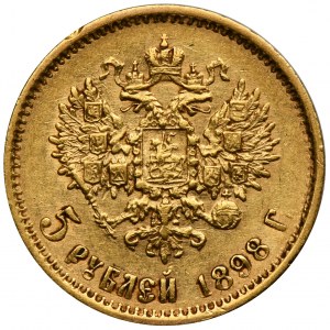 Russland, Nikolaus II., 5 Rubel St. Petersburg 1898 A-Г