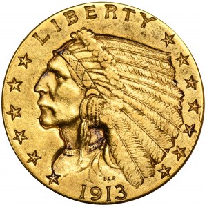 USA, 2 1/2 Dollar Philadelphia 1913 - Indianerkopf