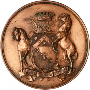 Russland, Nikolaus II., Medaille der kaiserlichen St. Petersburger Gesellschaft für Trabrennpferde 1895