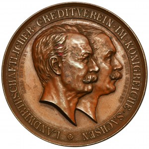 Deutschland, Sachsen, Medaille zum 25-jährigen Bestehen des Landwirtschaftlichen Kreditvereins Dresden 1891