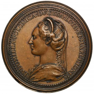 Ludomila and Frederick I of Lorraine, Bronze medal 19th century