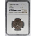 Großherzogtum Posen, 3 Pfennige Breslau 1816 - NGC AU55 BN