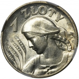 Kobieta i kłosy, 1 złoty Londyn 1925 - NGC MS63 - PIĘKNA