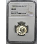 Kobieta i kłosy, 1 złoty Londyn 1925 - NGC MS63 - PIĘKNA