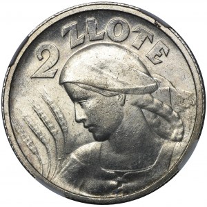 Kobieta i kłosy, 2 złote Paryż 1924 - NGC MS64