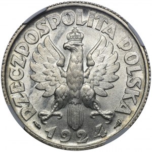 Kobieta i kłosy, 2 złote Paryż 1924 - NGC MS64