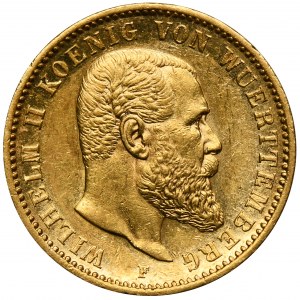 Germany, Württemberg, Wilhelm II, 20 Marek Stuttgart 1894 F