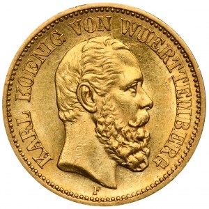 Germany, Württemberg, Karl von Württemberg, 20 Marek Stuttgart 1872 F