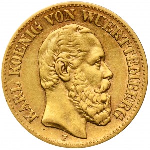 Deutschland, Württemberg, Karl von Württemberg, 10 Mark Stuttgart 1872 F