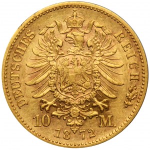 Deutschland, Württemberg, Karl von Württemberg, 10 Mark Stuttgart 1872 F