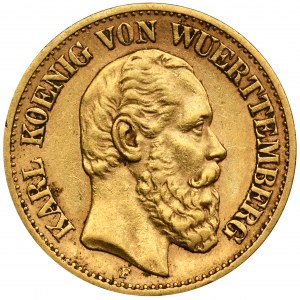 Deutschland, Württemberg, Karl von Württemberg, 10 Mark Stuttgart 1876 F