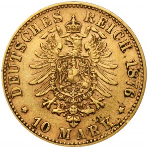 Deutschland, Württemberg, Karl von Württemberg, 10 Mark Stuttgart 1876 F