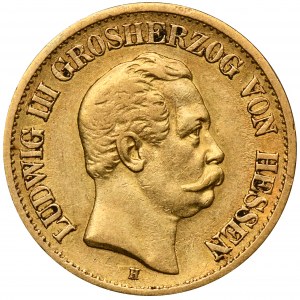Deutschland, Hessen, Ludwig III, 10 Mark Darmstadt 1876 H