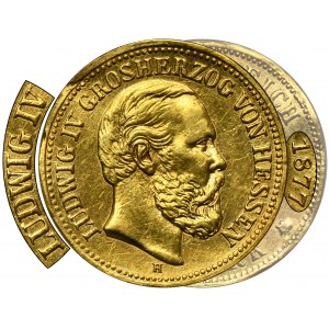 Germany, Hessen, Ludwig IV, 5 Mark Darmstadt 1877 H - VERY RARE