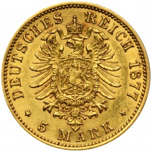 Deutschland, Königreich Preußen, Wilhelm I., 5 Mark Berlin 1877 A