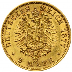 Germany, Kingdom of Prussia, Wilhelm I, 5 Mark Berlin 1877 A