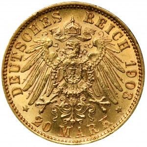 Germany, Saxony, Georg I, 20 Mark Muldenhütten 1903 E - RARE
