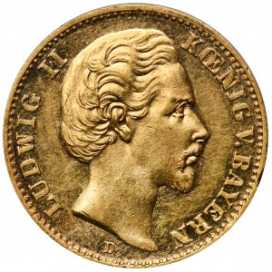 Germany, Bavaria, Ludwig II, 10 Mark Munich 1872 D