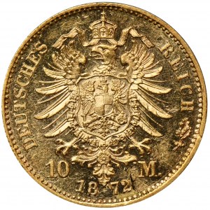 Germany, Bavaria, Ludwig II, 10 Mark Munich 1872 D