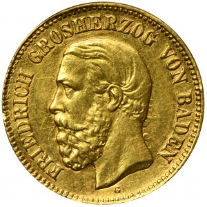 Deutschland, Baden, Friedrich I., 5 Mark Karlsruhe 1877 G - RARE