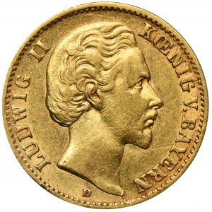Germany, Bavaria, Ludwig II, 10 Mark Munich 1874 D