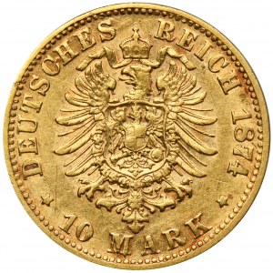 Germany, Bavaria, Ludwig II, 10 Mark Munich 1874 D