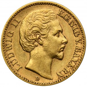Germany, Bavaria, Ludwig II, 20 Mark Munich 1876 D